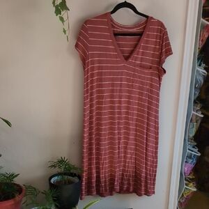 Market & Spruce Pink Striped Midi Dress Size XL